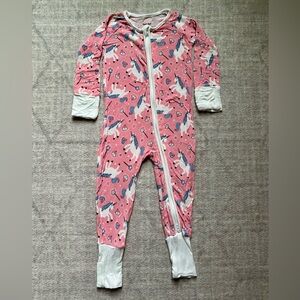 Little Sleepies OG Pink Unicorns Bamboo Zippy Pajamas (6-12 months)